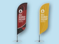 Image of Feather flags are tall, slim banners designed to catch attention with their distinctive feather-like shape.