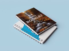Image of A4 Wiro Bound Booklets, measuring 210 x 297 mm with cover.