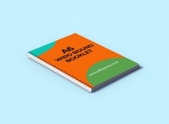 Image of A6 Wiro Bound Booklets, measuring 105 x 148 mm with cover.