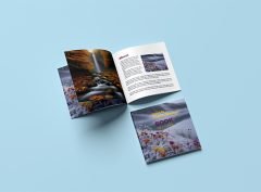 Image of Square Perfect Bound Books, with their dimensions of 148 x 148 mm with cover.