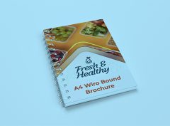 Image of A4 Wiro brochures, also known as wire-bound brochures