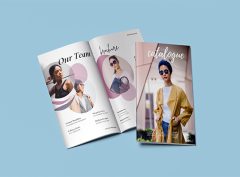 Image of the DL stapled brochure, measuring 99mm x 210mm with cover