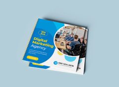 Image of Square Wiro brochures, particularly the larger 210mm x 210mm format with cover