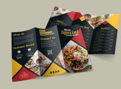 Image of disposable menus Same Day Printing Services made from sustainable materials like plant fibers or cornstarch-based paper