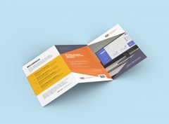 Image of Z fold flyers is created by folding a single sheet of pape